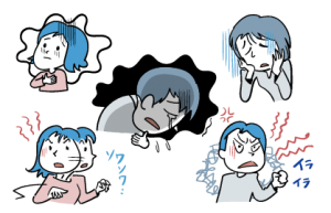 適応障害の精神症状のイラストになります。