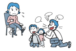 ADHDの多動の症状のイラストです。
