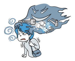 強迫性障害の症状をイメージしたイラストになります。