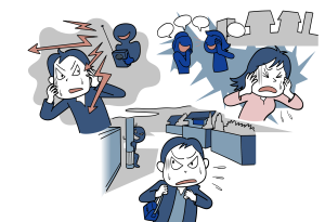 統合失調症の陽性症状をイラストにしました。