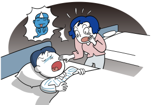 睡眠時無呼吸症候群のイラストになります。
